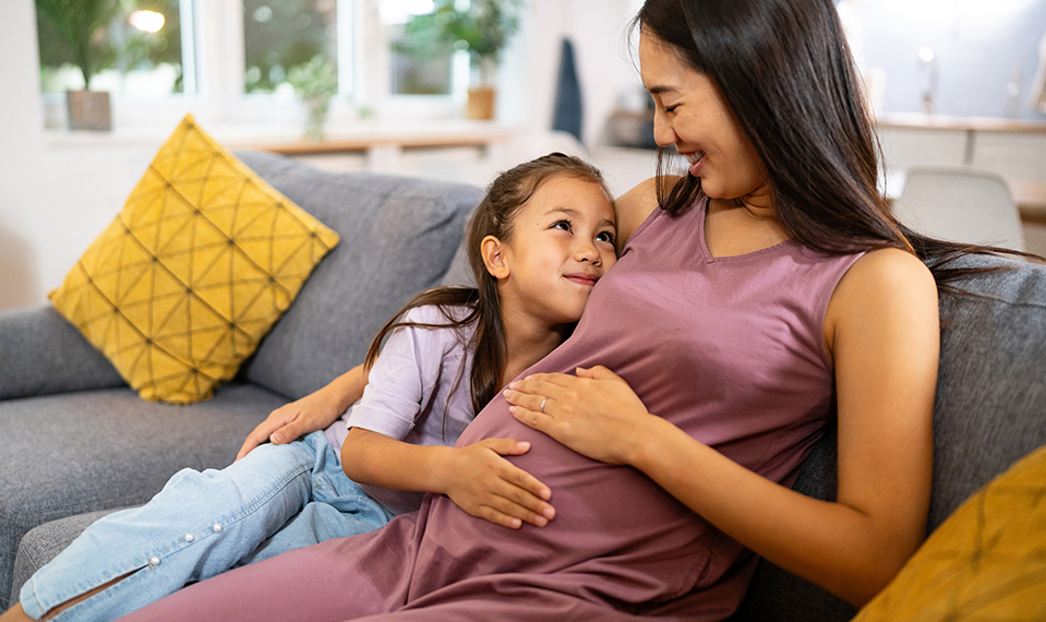 Pregnant woman and mother