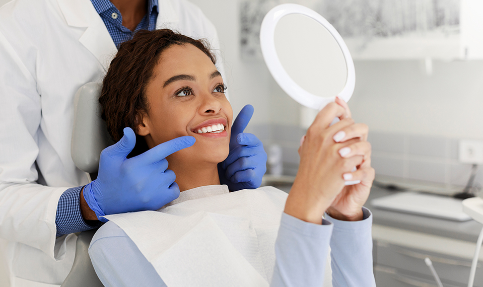 young woman at the dentist