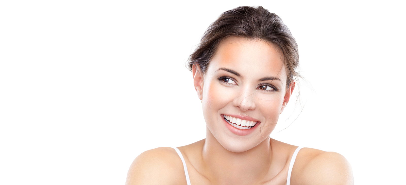 smiling woman with white teeth
