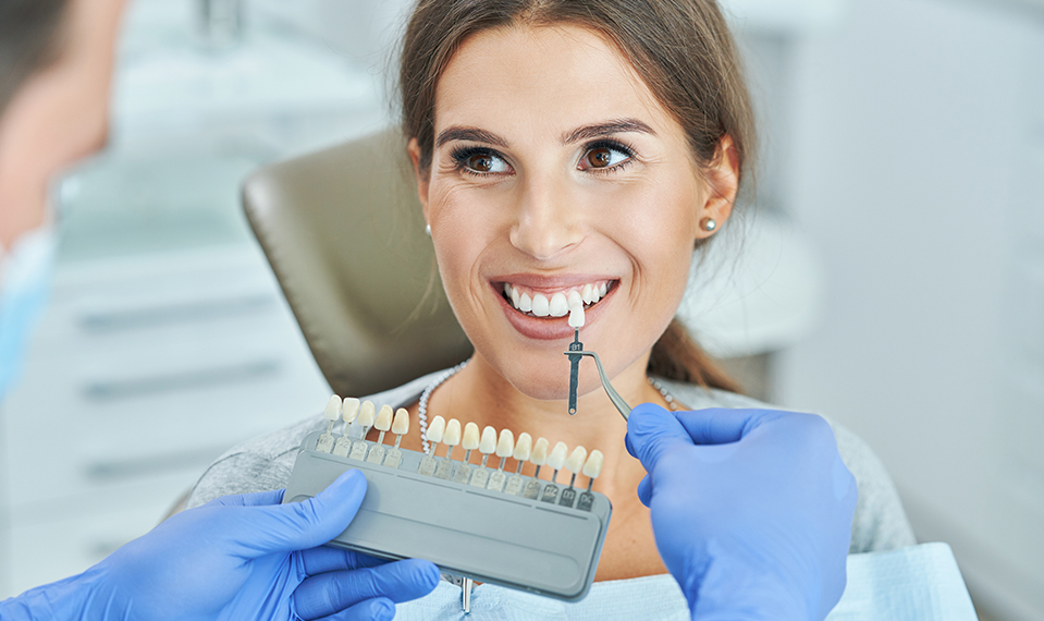 dentist color matching dental implant